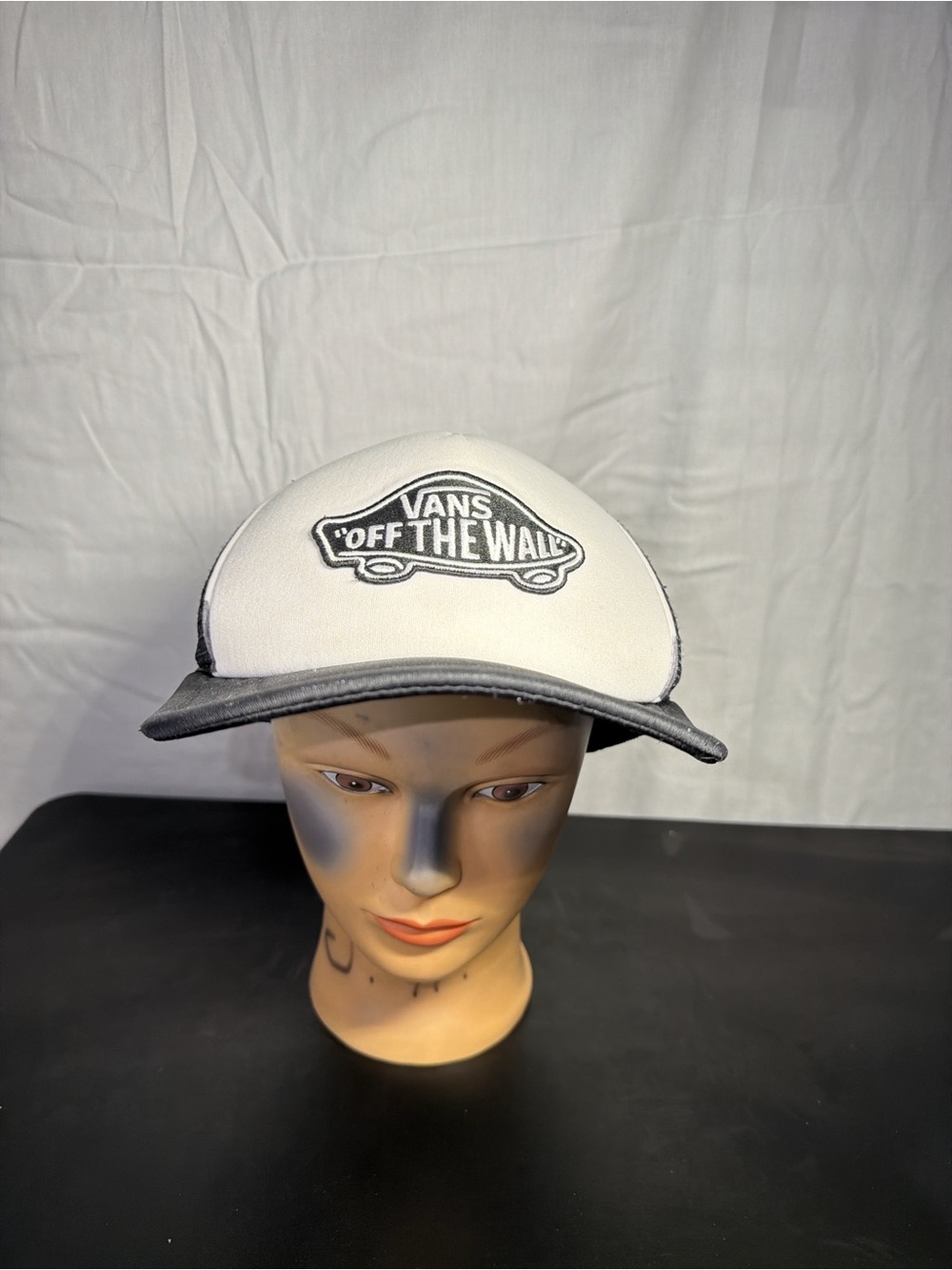 Vans White and Gray 'Off The Wall' Trucker Cap